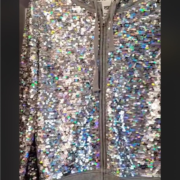 PINK Victoria's Secret Other - PINK Victoria's Secret Silver Sequin Hoodie